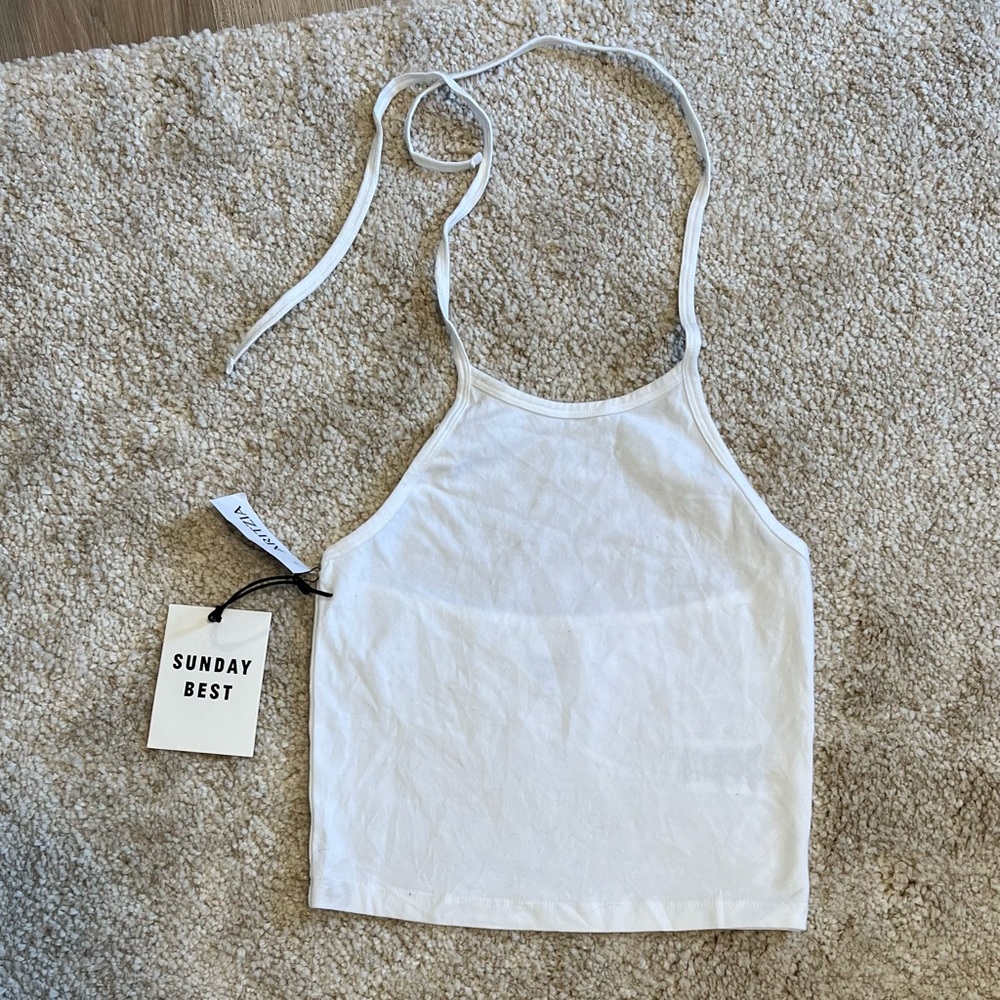 Aritzia White Halter Crop Top - NWT! - Picture 10 of 10
